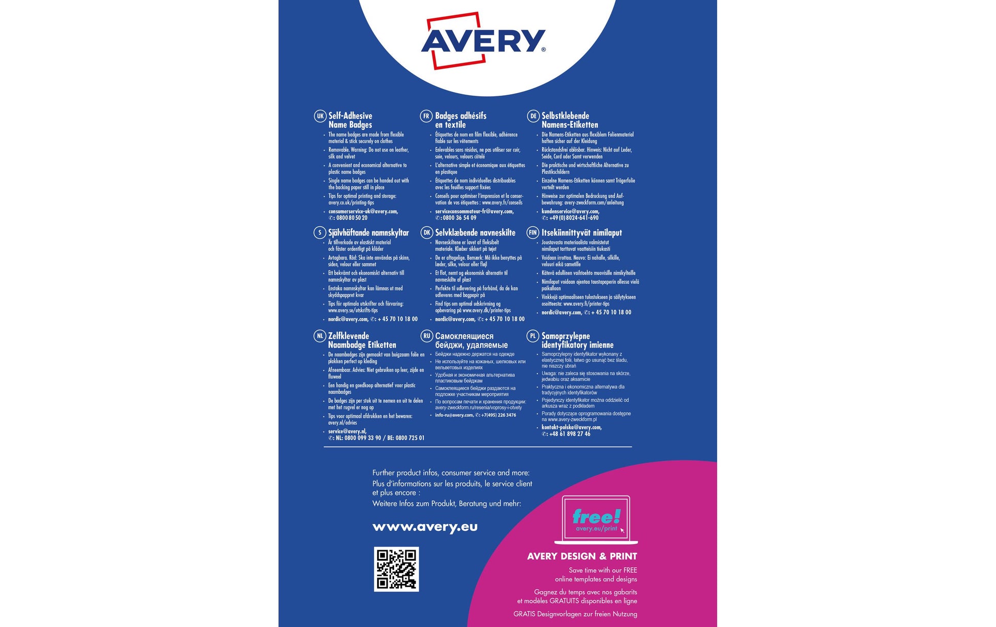 Avery Etiketten J4785-20, weiss, selbstklebend