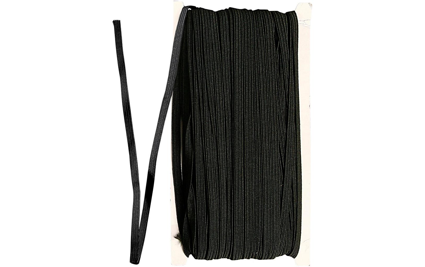 Creativ Company Elastikband 6 mm × 50 m – schwarz, 1 Stück