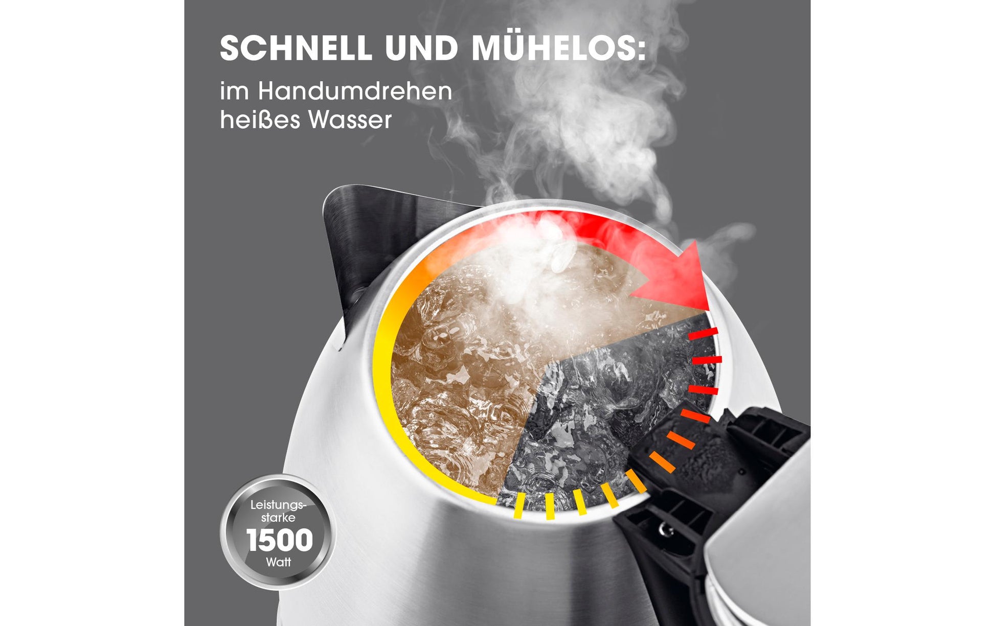 Gourmetmaxx Wasserkocher – 1,8 l, Edelstahl