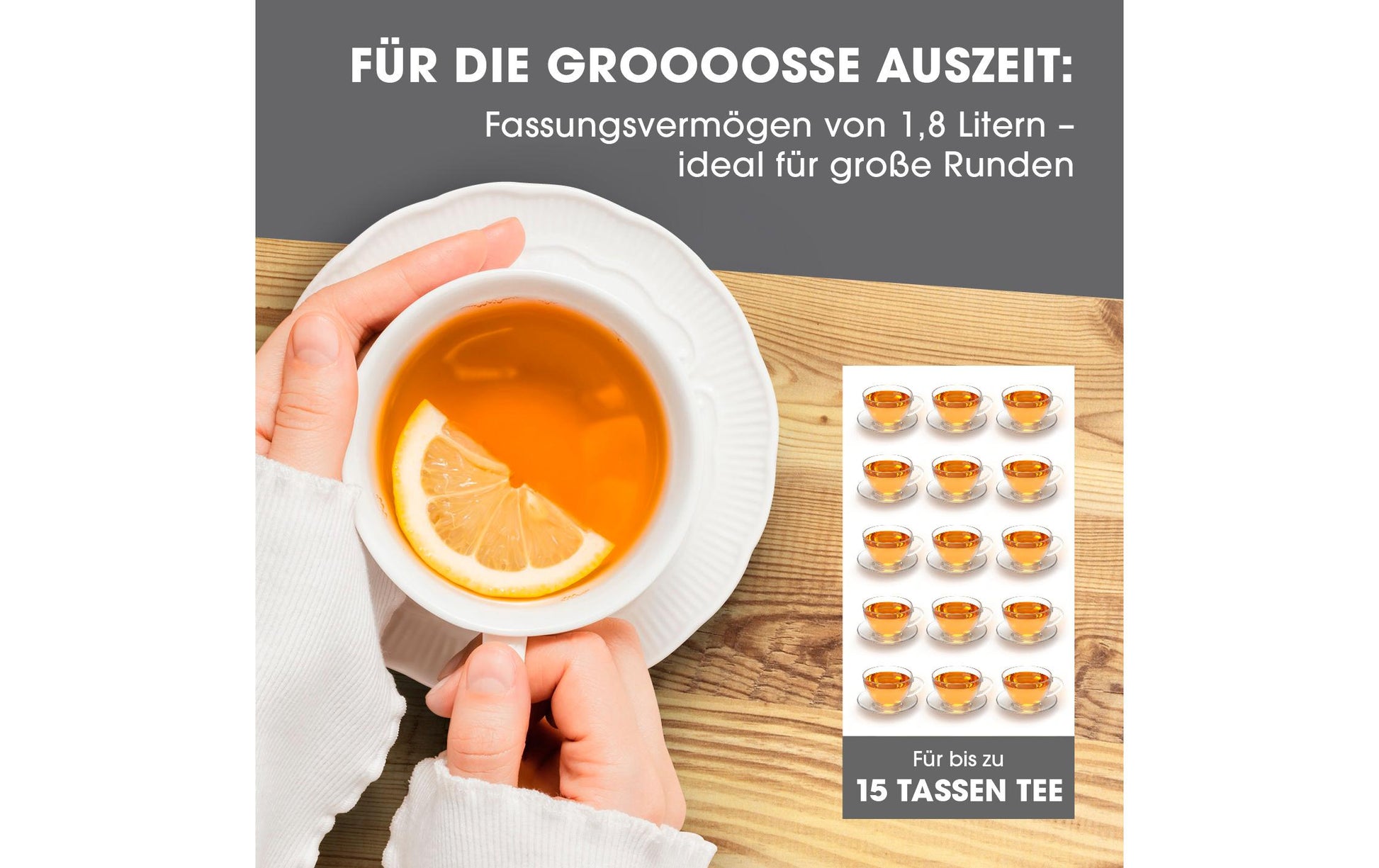 Gourmetmaxx Wasserkocher – 1,8 l, Edelstahl