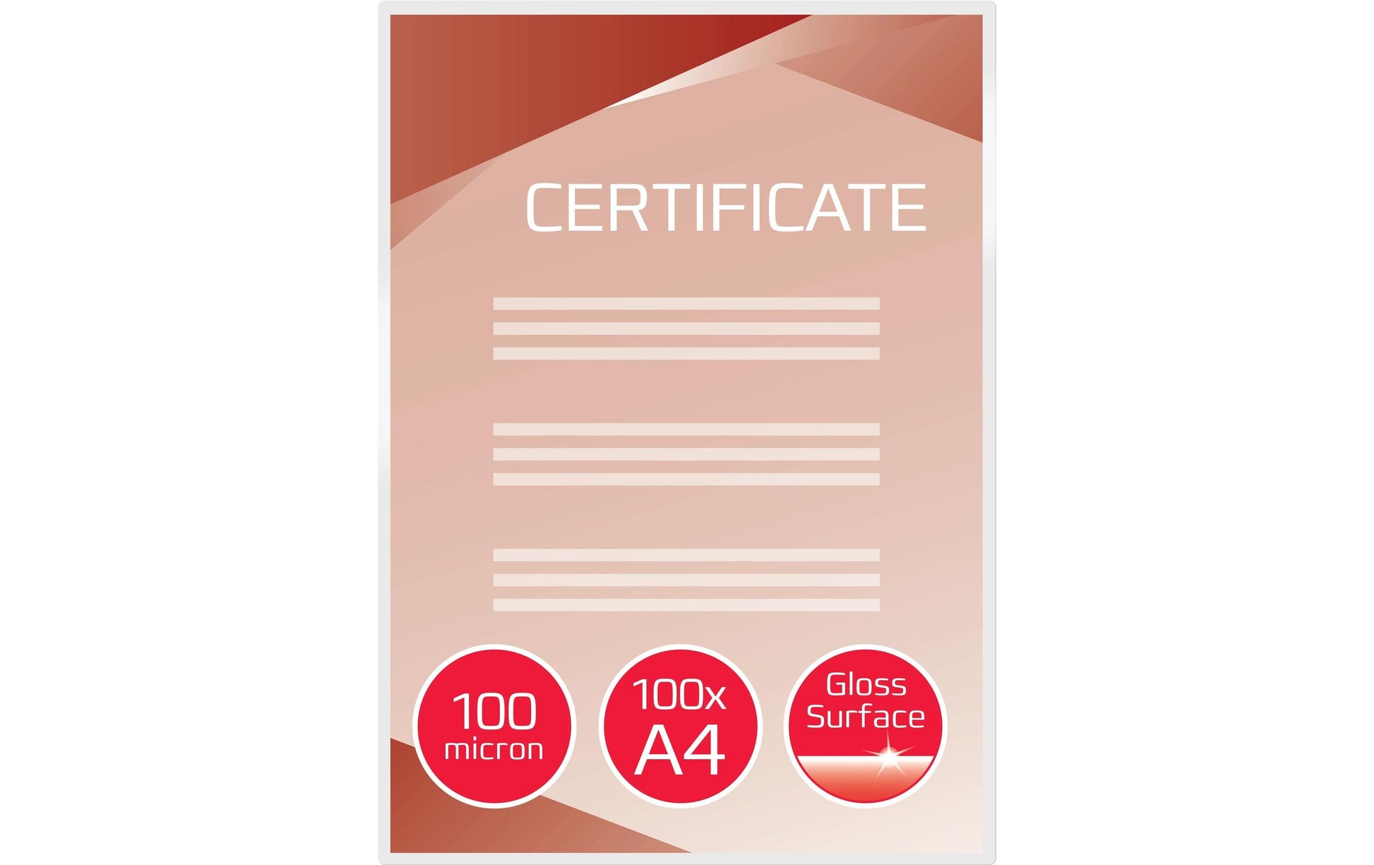 GBC Laminierfolien A4, glänzend – 100 µm, 216 × 303 mm, 100 Stk.