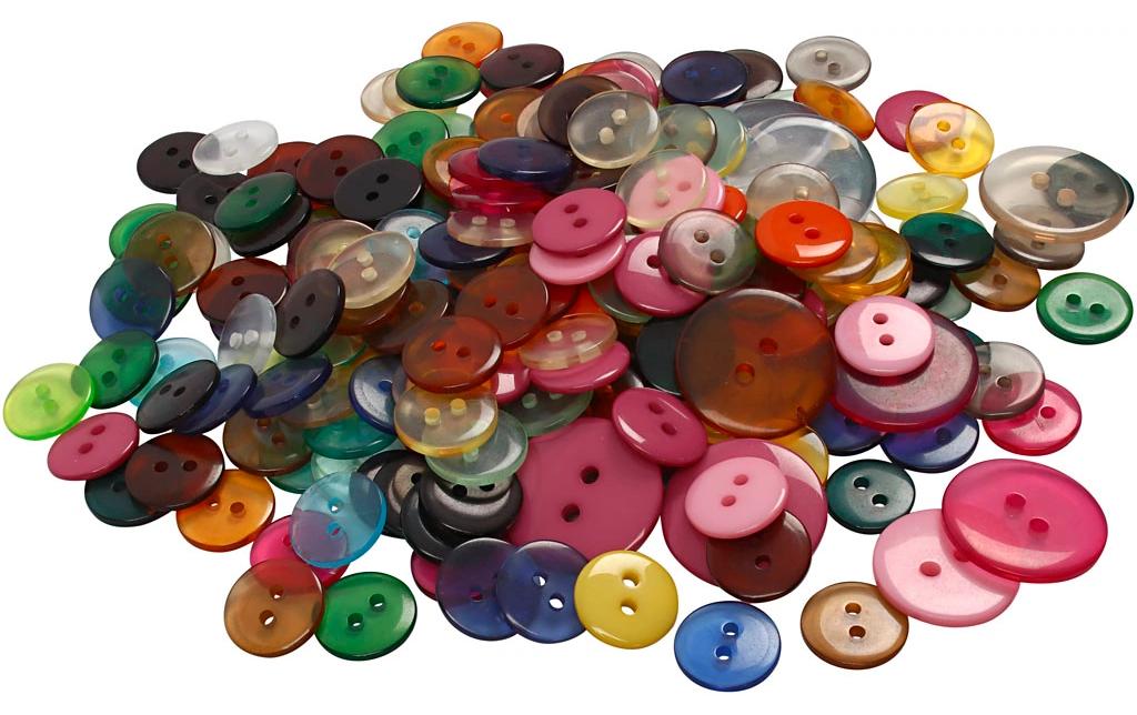 Creativ Company Knöpfe Ø 12 mm – Kunststoff, mehrfarbig, 800 Stück