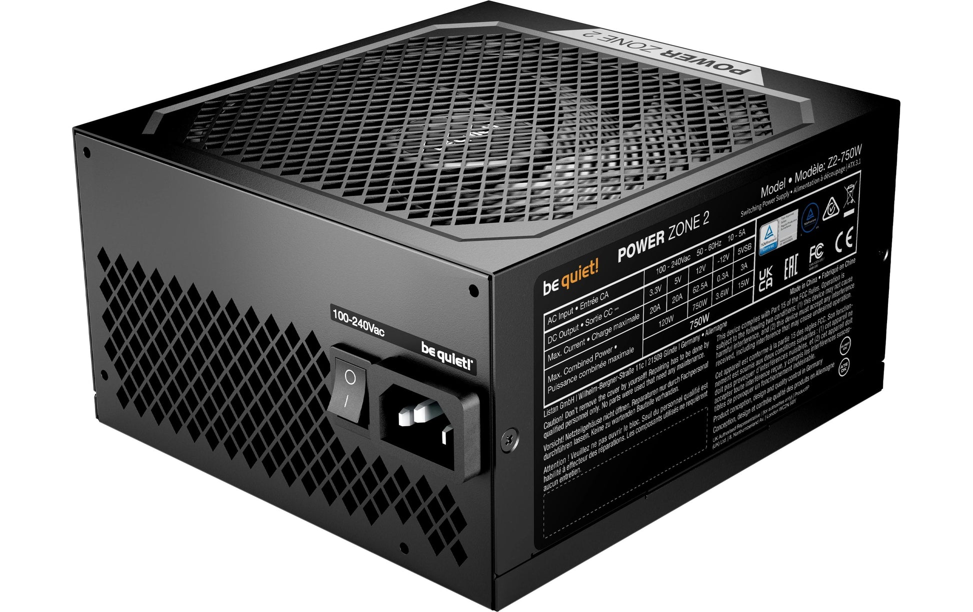 be quiet! be quiet POWER ZONE 2 ATX-Netzteil 750 W 80 PLUS Platinum – vollmodular, ATX 3,1, EPS 2,92, 12VHPWR
