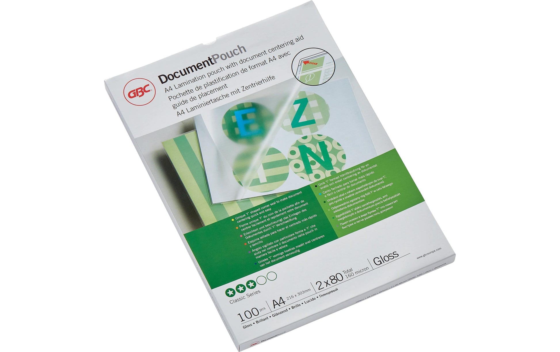 GBC Laminierfolien A4, glänzend – 80 µm, 216 × 303 mm, 100 Stk.
