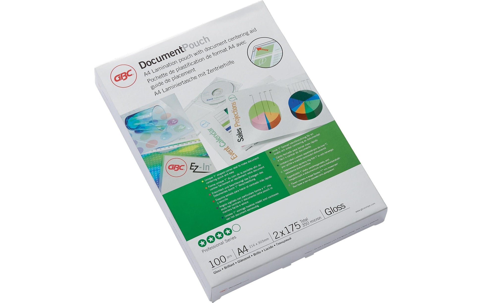 GBC Laminierfolien A4, glänzend – 175 µm, 216 × 303 mm, 100 Stk.