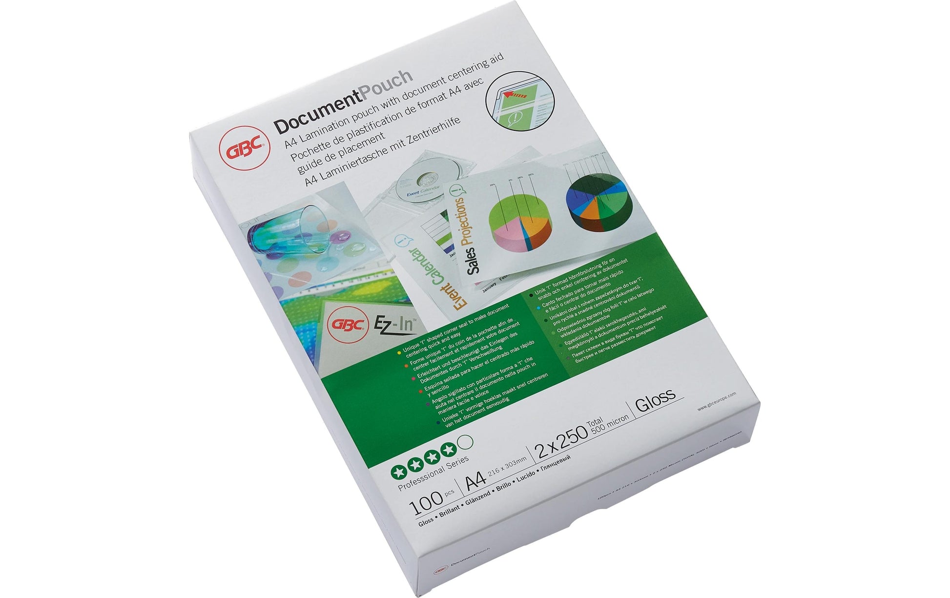 GBC Laminierfolien A4, glänzend – 250 µm, 216 × 303 mm, 100 Stk.