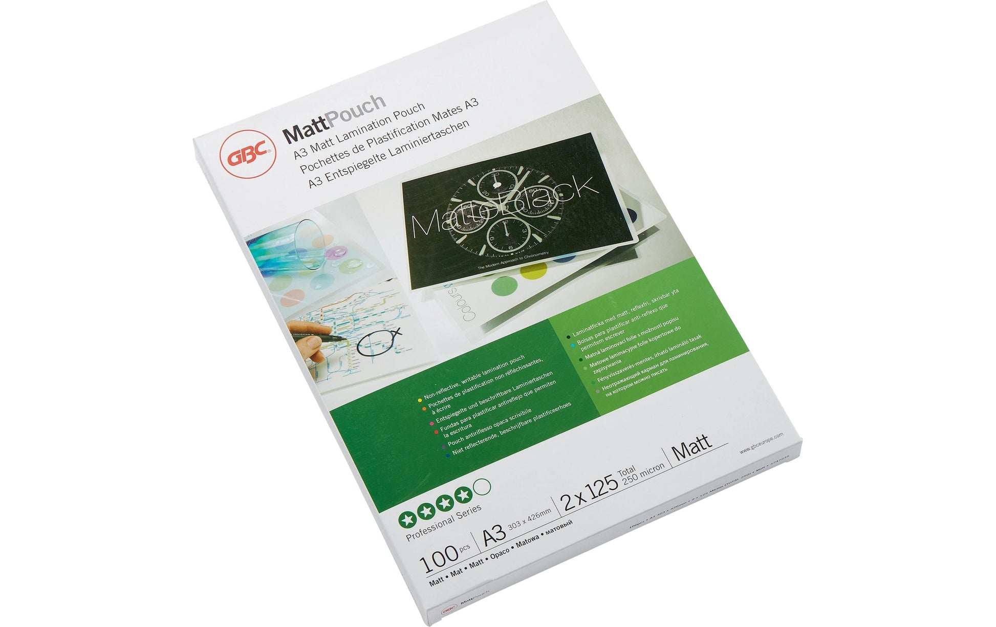 GBC Laminierfolien A3, matt – 125 µm, 303 × 426 mm, 100 Stk.