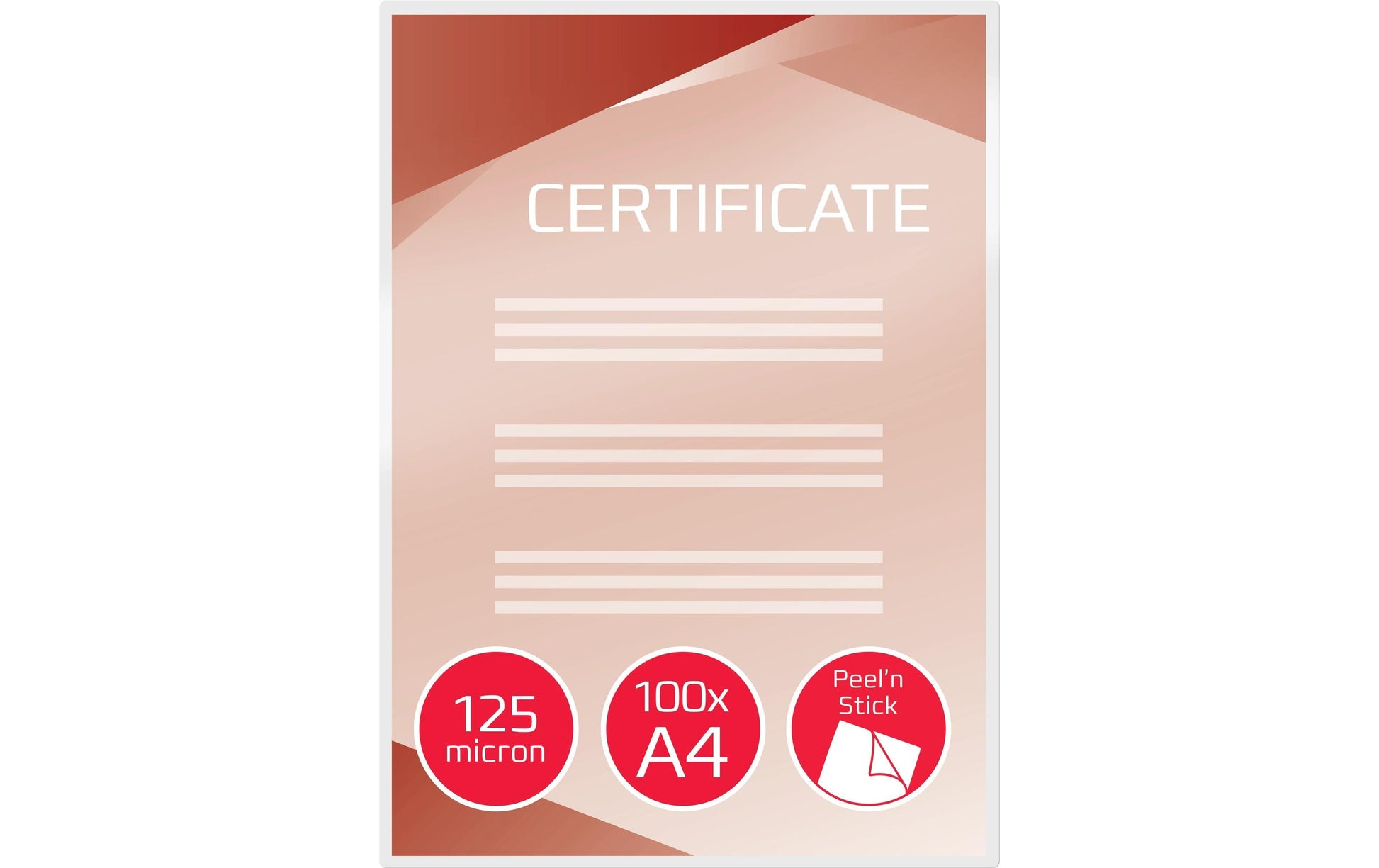 GBC Laminierfolien A4, glänzend – 125 µm, 216 × 303 mm, 100 Stk.