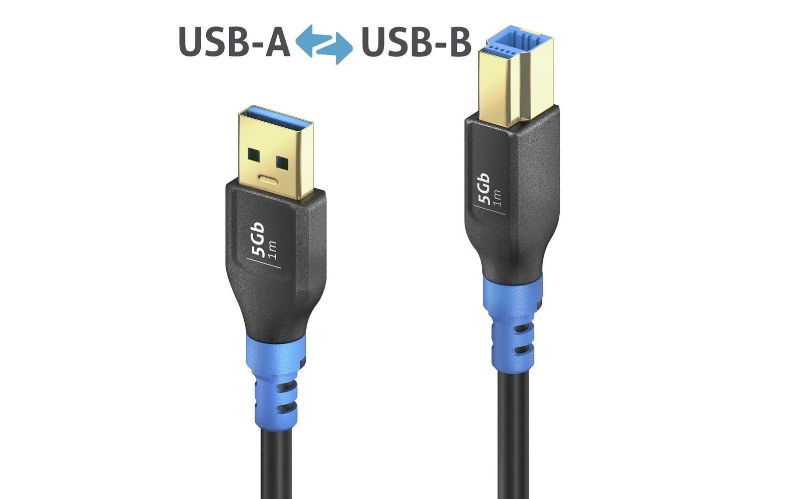 PureLink USB-Kabel, USB-A zu USB-B, 1,5 m, USB 3, Lade-/Datenkabel