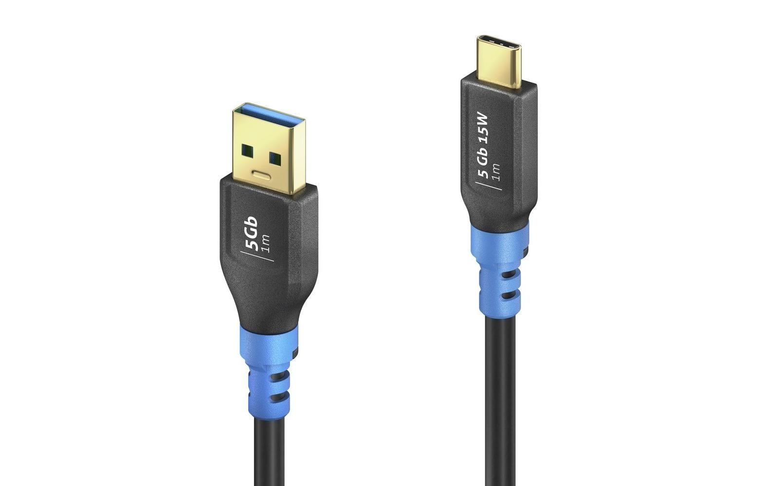 PureLink USB-Kabel, USB-C zu USB-A, 2 m, USB 3, Lade-/Datenkabel, FlexInstall