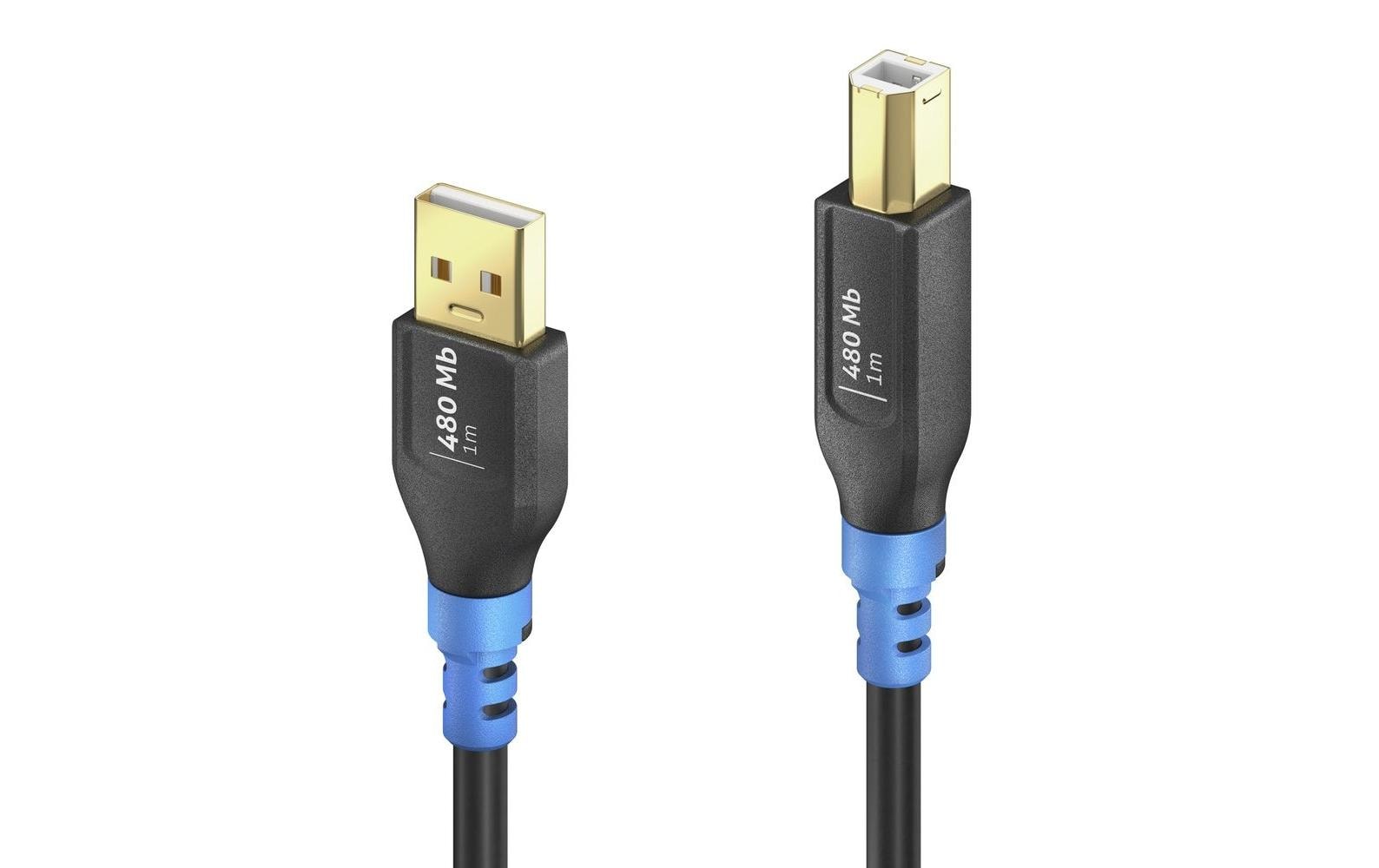 PureLink USB-Kabel, USB-A zu USB-B, 1,5 m, USB 2.0, Lade-/Datenkabel, FlexInstall