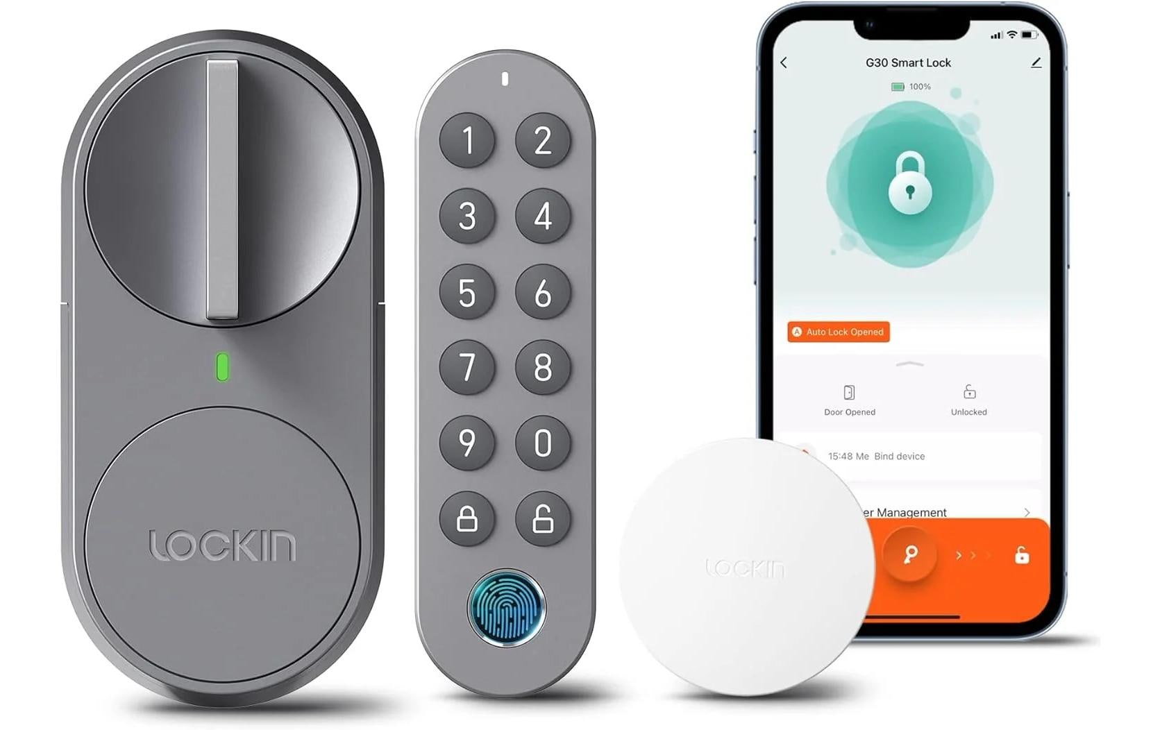 Lockin Smart Lock G30 – 60 × 56 × 130 mm, grau, batteriebetrieben