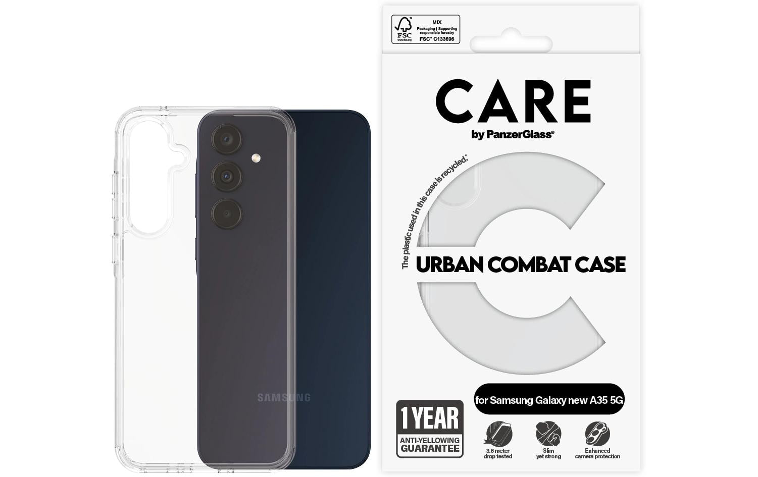 PanzerGlass CARE – Backcover – für Samsung Galaxy A36 5G, Kunststoff, Transparent
