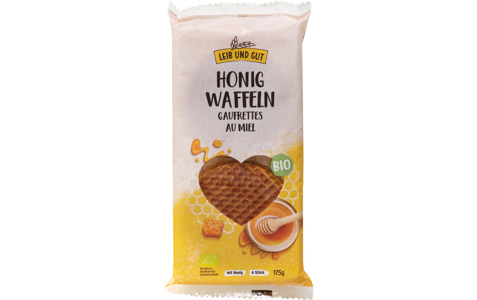 Leib und Gut Honigwaffeln – Honig, bio – 175 g