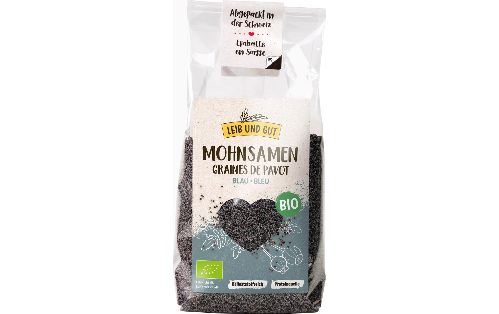Leib und Gut Blaue Mohnsamen Bio – 200 g