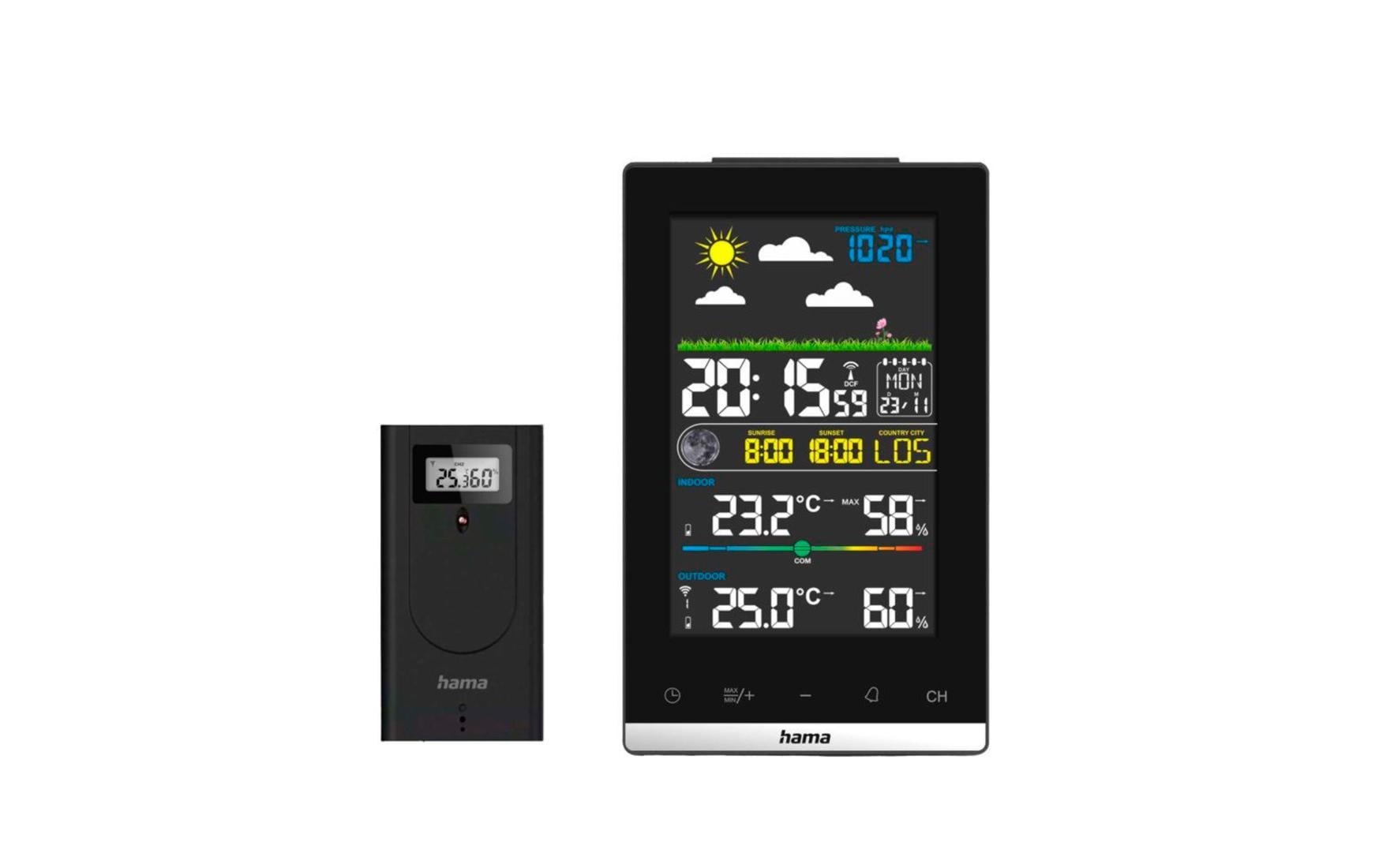 Hama Jamaika Thermo-Hygrometer (Handgerät) – Kabellos, −20–60 °C, 20–95 %, Innen/Aussen