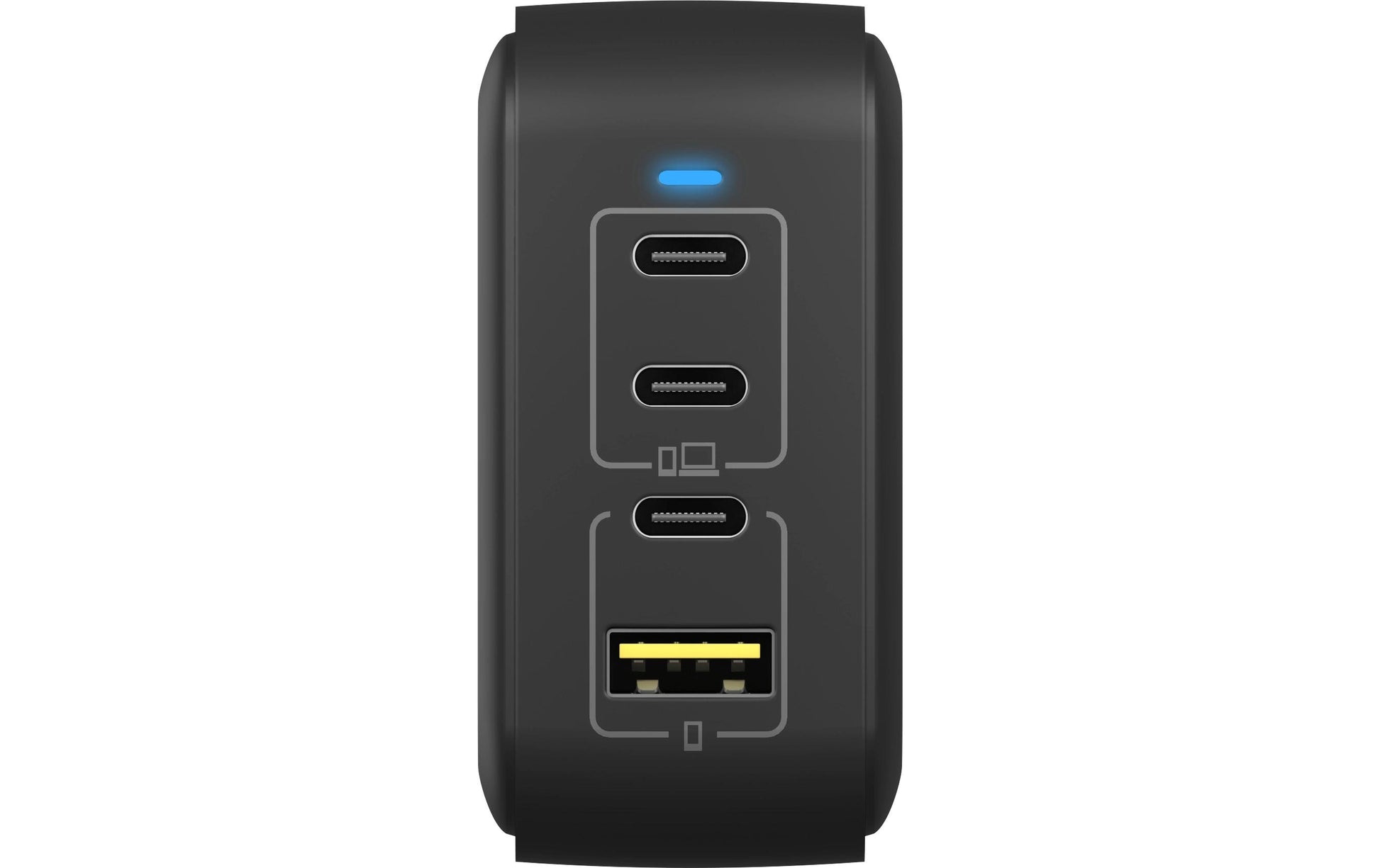 RaidSonic IB-PS1040-PD USB-Desktop-Ladegerät 100 W – USB-C×3, USB-A×1 – PD, GaN – Schwarz