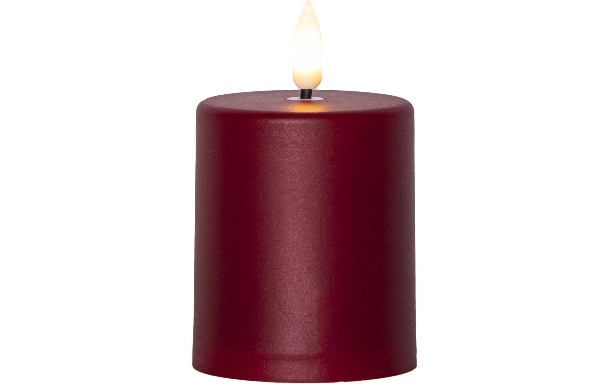 Star Trading LED-Kerze Paula – Ø 6,1 × 10 cm, 0,02 W, Warmweiss, Rot, batteriebetrieben, Timer