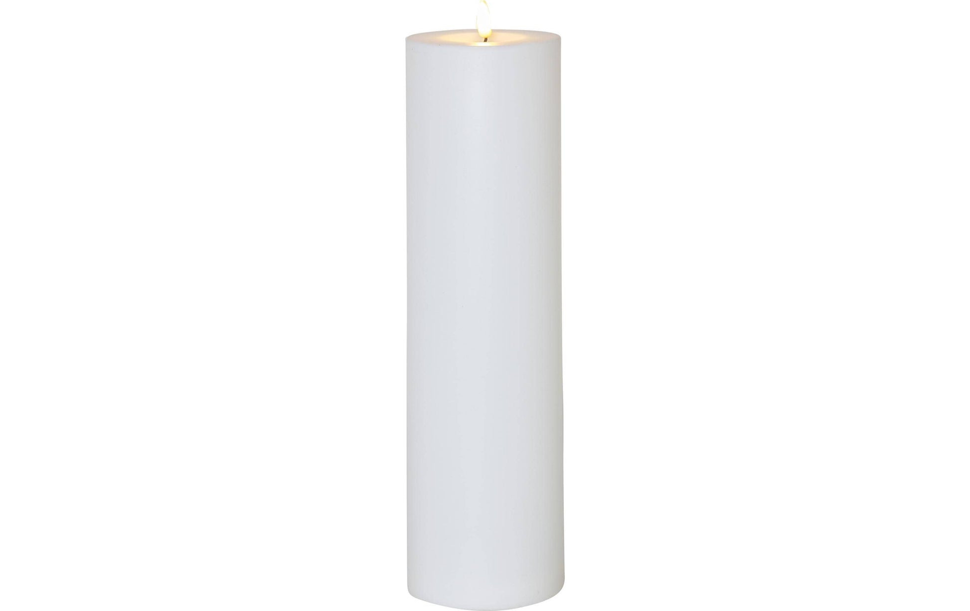 Star Trading LED-Kerze Aussen – 37,5 cm, 0,13 W, Warmweiss, IP44, Batteriebetrieb (3×AA), Timer, Weiss