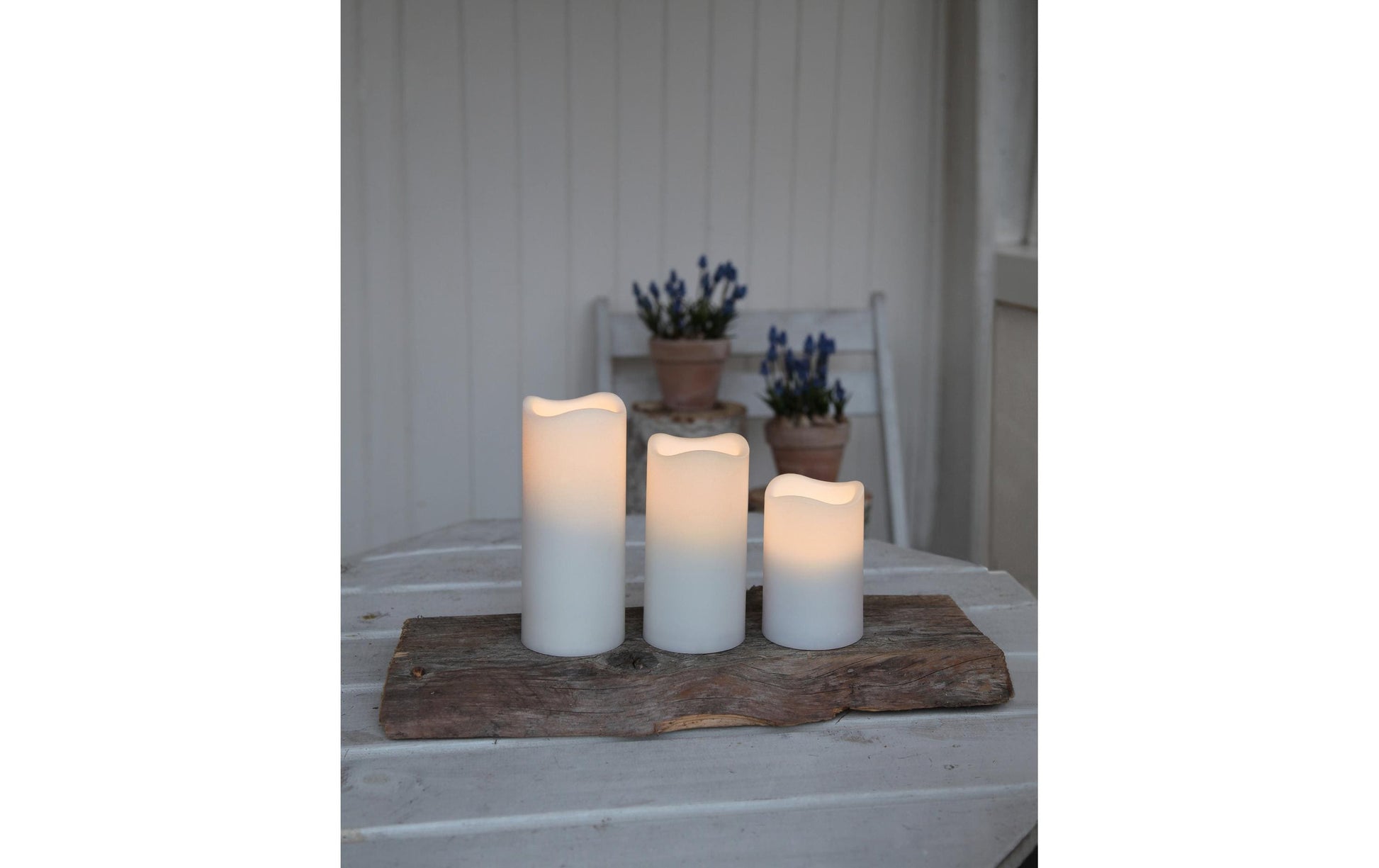 Star Trading LED-Säulenkerze – Ø 7,5 × 18 cm – weiss, 3-teilig, Timerfunktion