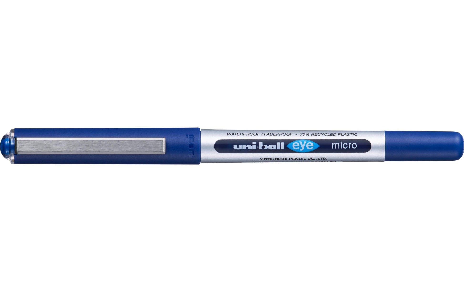 Uni-Ball eye micro ECO – Tintenroller, dokumentenecht, mit Kappe, 0,2 mm, blau