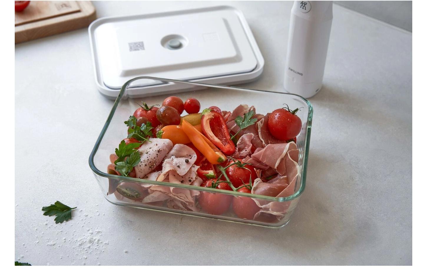 ZWILLING Vakuumbox (Kühlschrankbox) – 2 l, 18,1 × 24,1 × 9,7 cm – für Kühlschrank, Glas