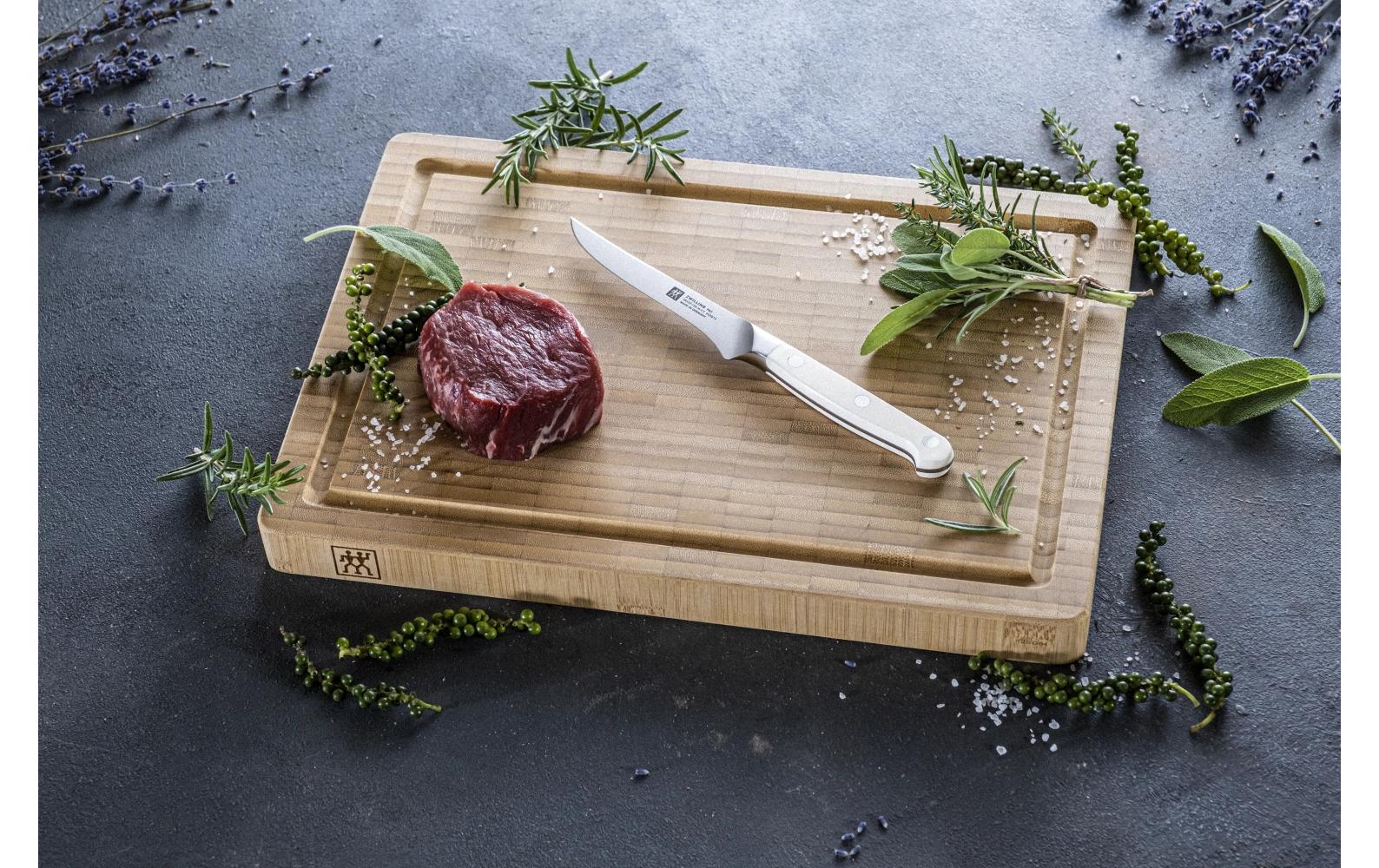 ZWILLING Pro le blanc Steakmesser – 4er-Set, 33 cm, Glatter Schliff, Edelstahl, Kunststoffgriff, Weiss