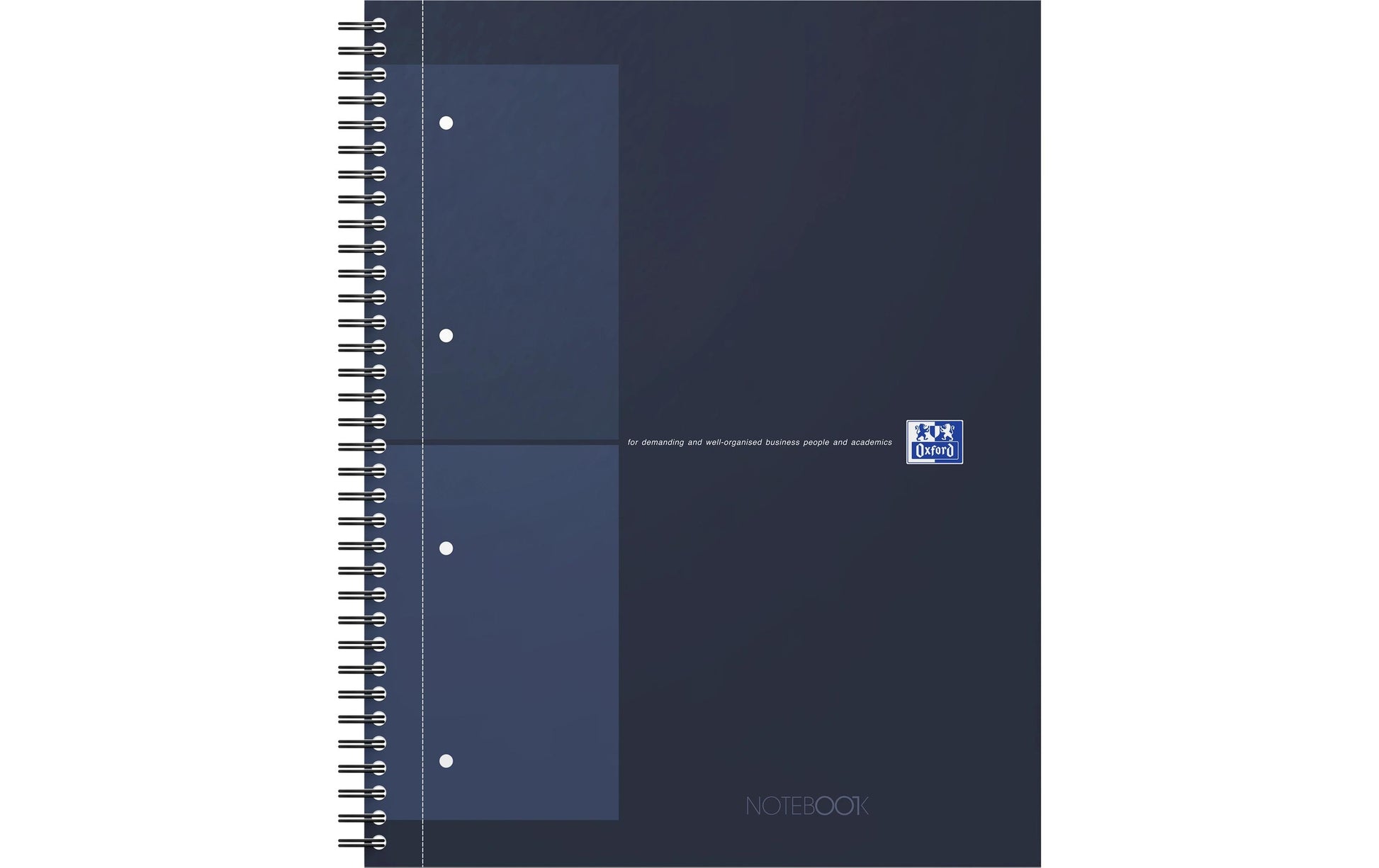 Oxford Collegeblock – A4+ – 80 Blatt – 80 g/m² – Doppelspirale, mikroperforiert, Kopfzeile – Dunkelblau