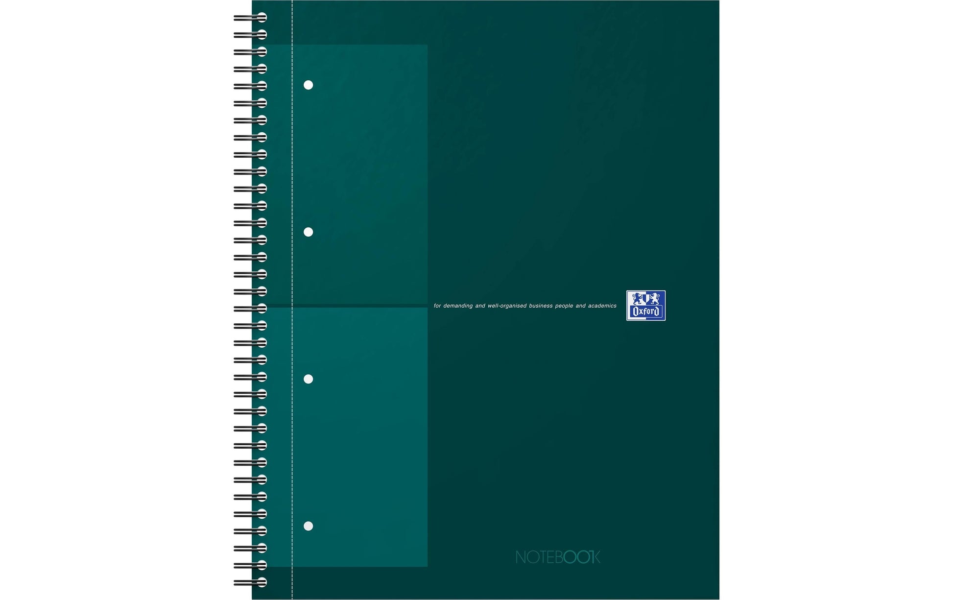 Oxford Collegeblock – A4+ – 80 g/m² – Doppelspirale, mikroperforiert, Kopfzeile, doppelter Rand, dunkelgrün