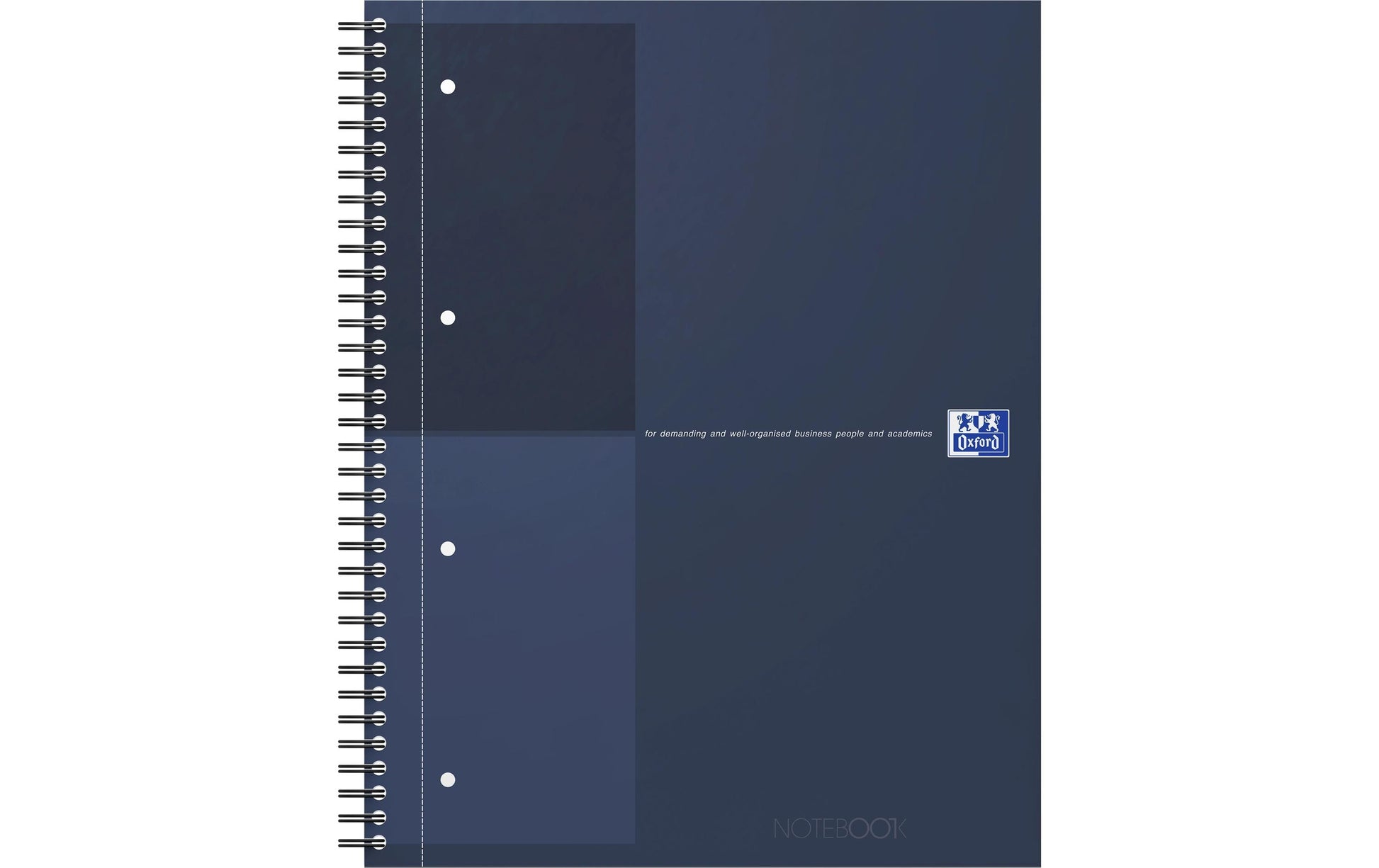 Oxford Collegeblock – A4+ – 80 Blatt – 80 g/m² – Doppelspirale, mikroperforiert, Kopfzeile – Dunkelblau