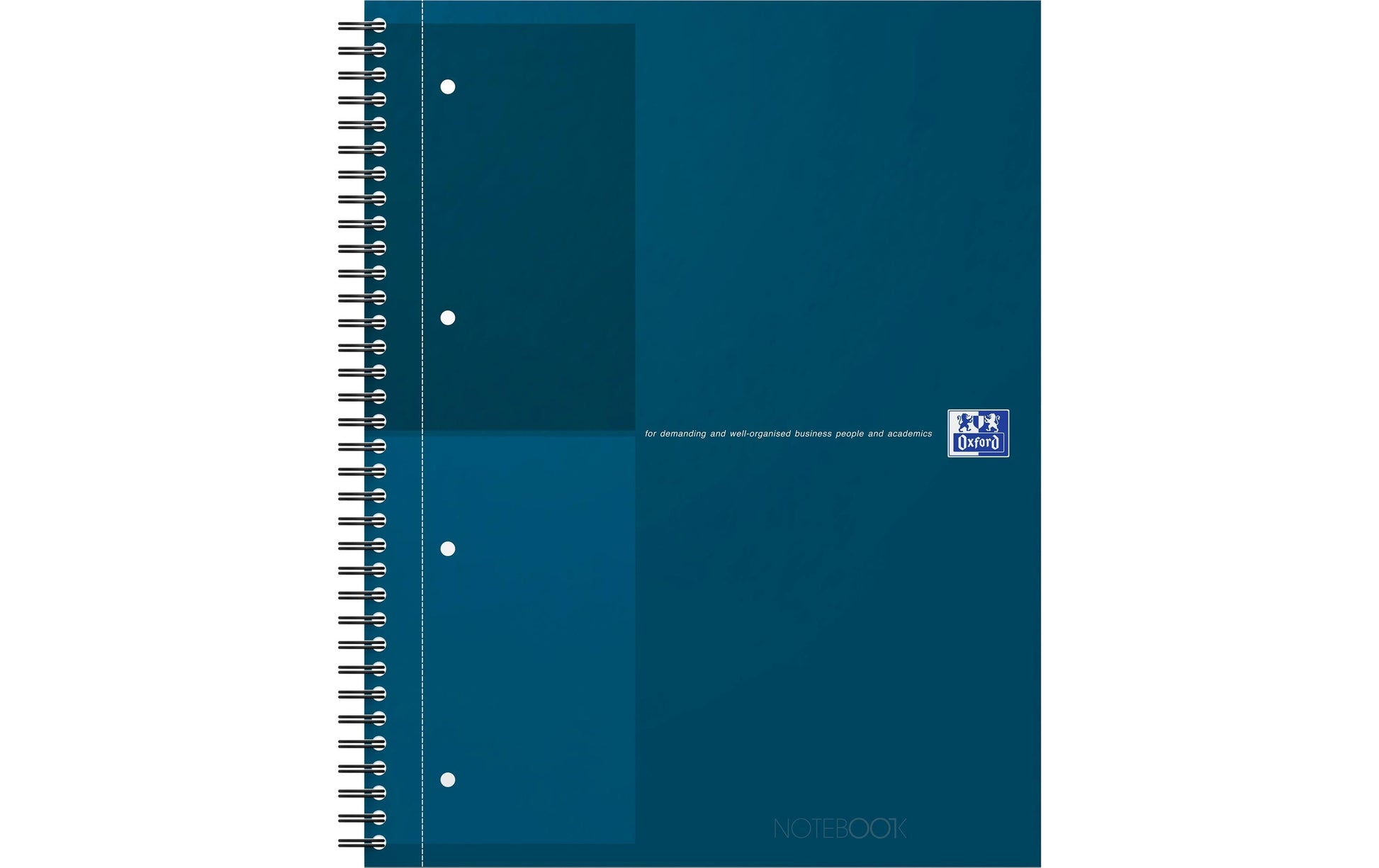 Oxford Collegeblock – A4+ – 80 g/m² – Doppelspirale, mikroperforiert, Kopfzeile, doppelter Rand, Petrol