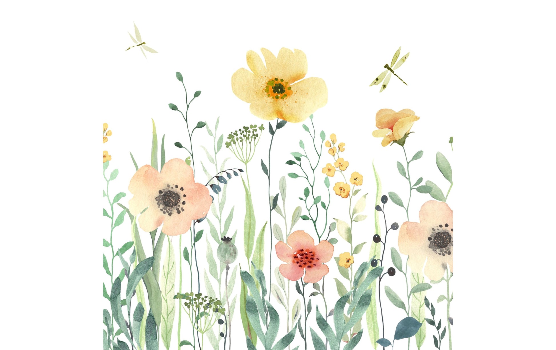 Braun + Company Servietten Sunny Meadow, mehrfarbig – 33 × 33 cm, 2-lagig – 20 Stück