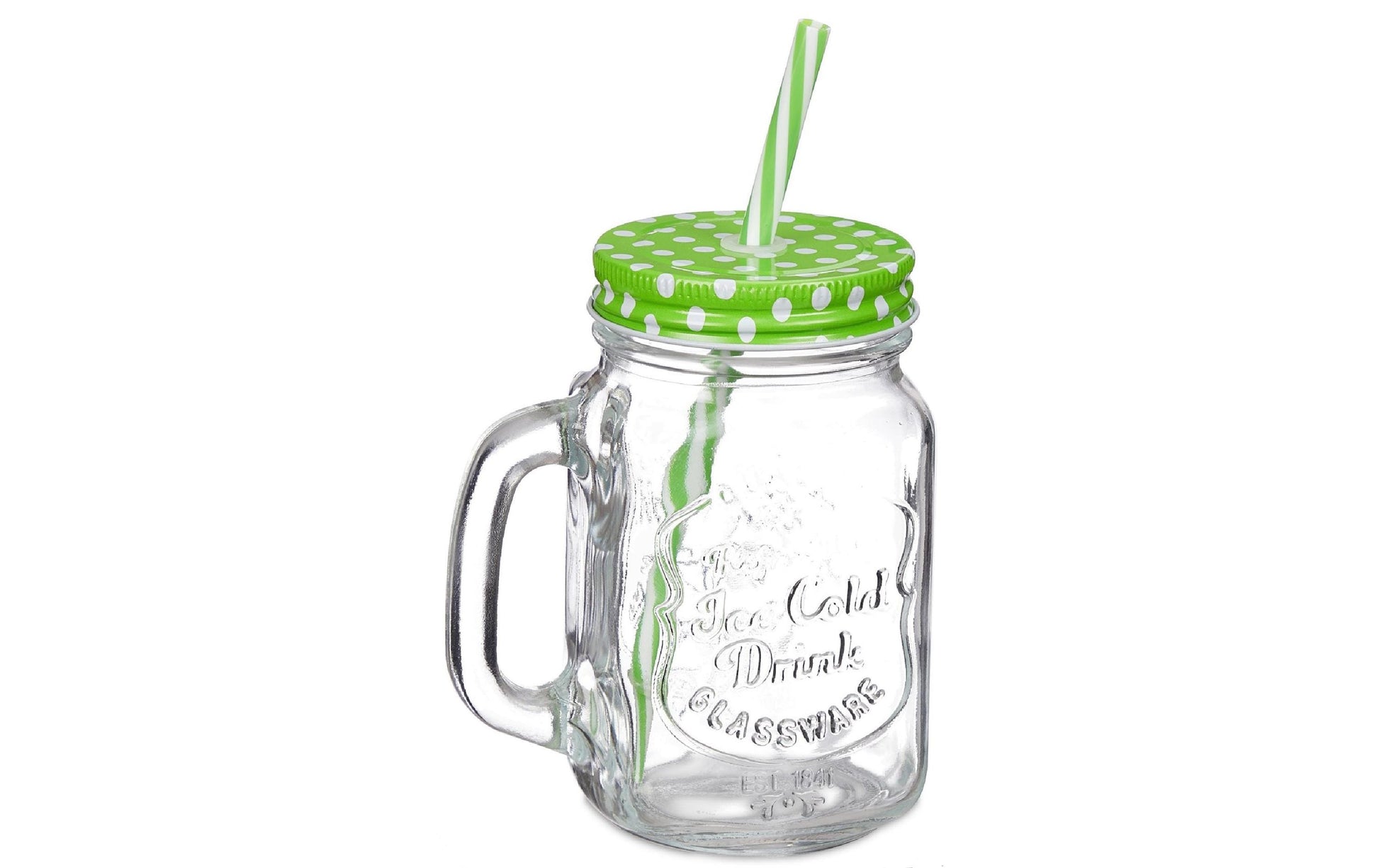 Relaxdays Trinkglas – 8er Set, 500 ml, 11,0 × 8,0 × 13,5 cm, Glas, Mehrfarbig, mit Strohhalm