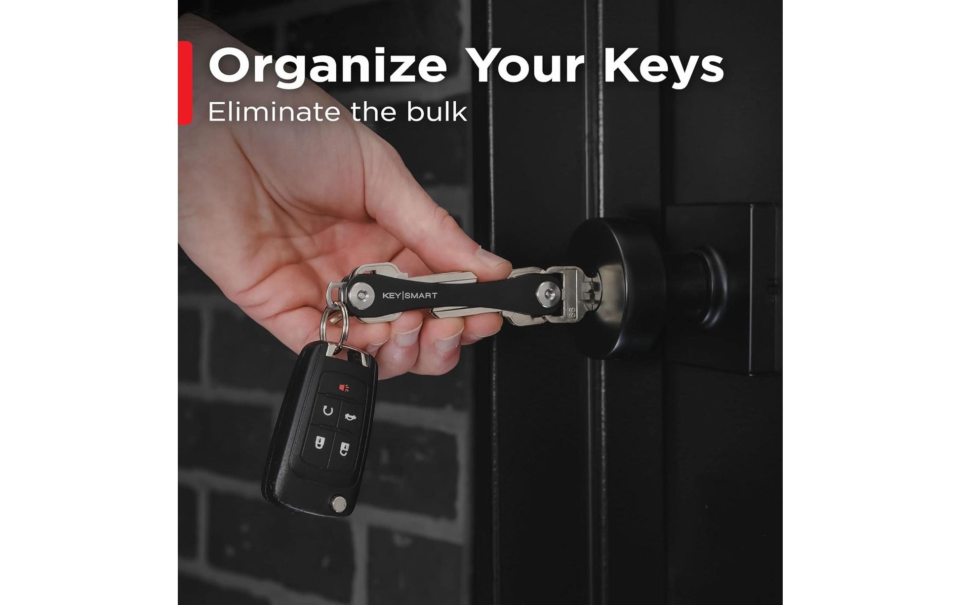KeySmart Schlüssel-Organizer – kompakt, Aluminium/Edelstahl, Schwarz