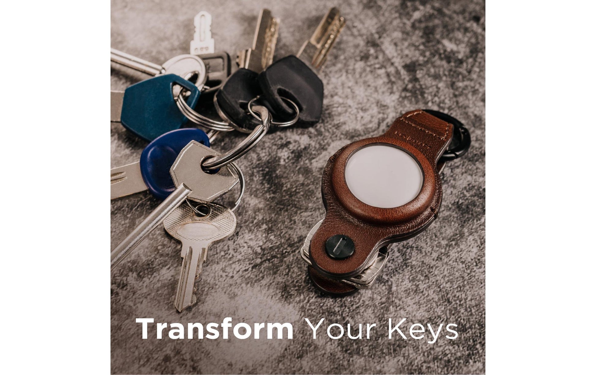 KeySmart AirTag-Hülle Air Leather für Apple AirTag – Leder, Braun