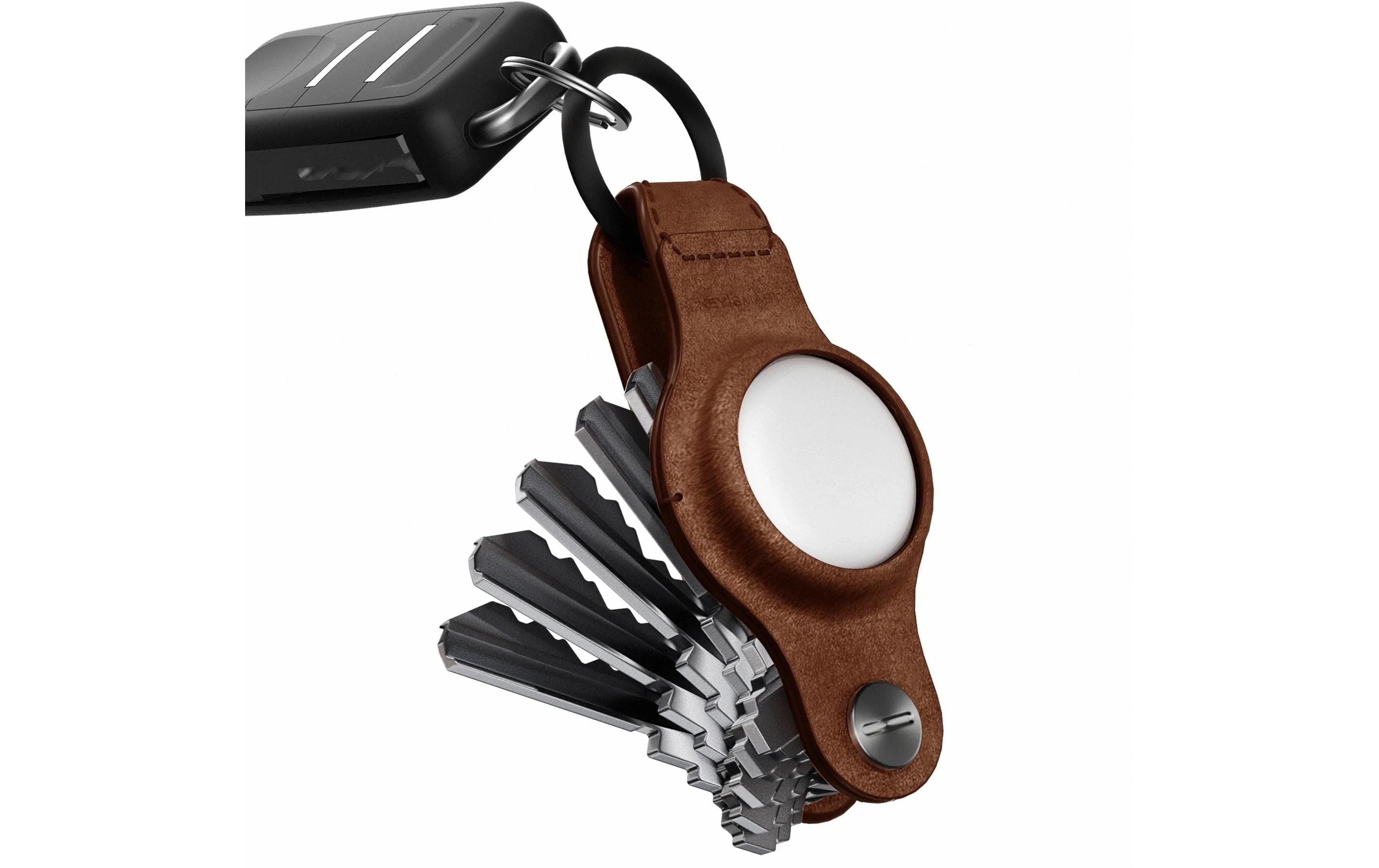 KeySmart AirTag-Hülle Air Leather für Apple AirTag – Leder, Braun