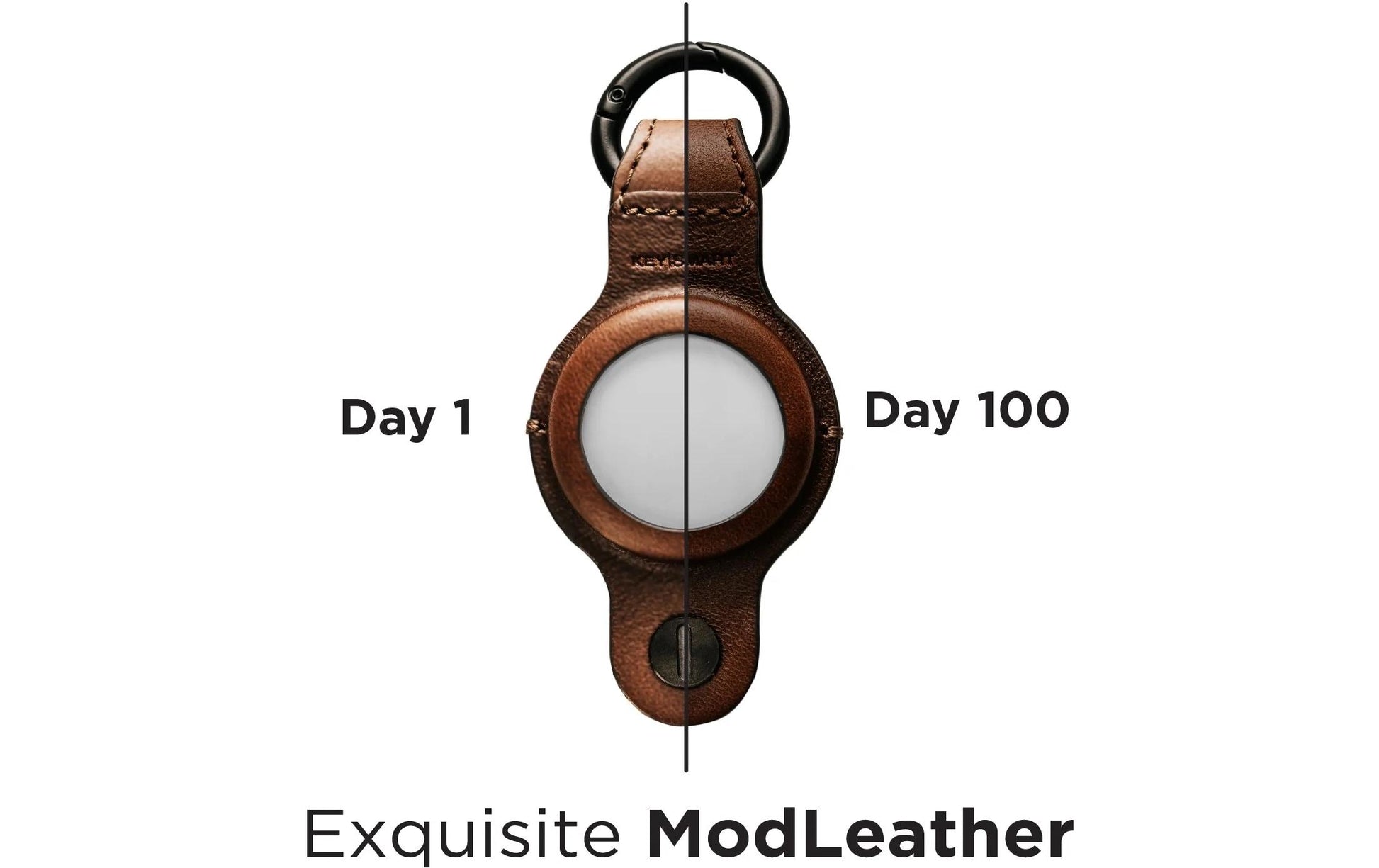 KeySmart AirTag-Hülle Air Leather für Apple AirTag – Leder, Braun