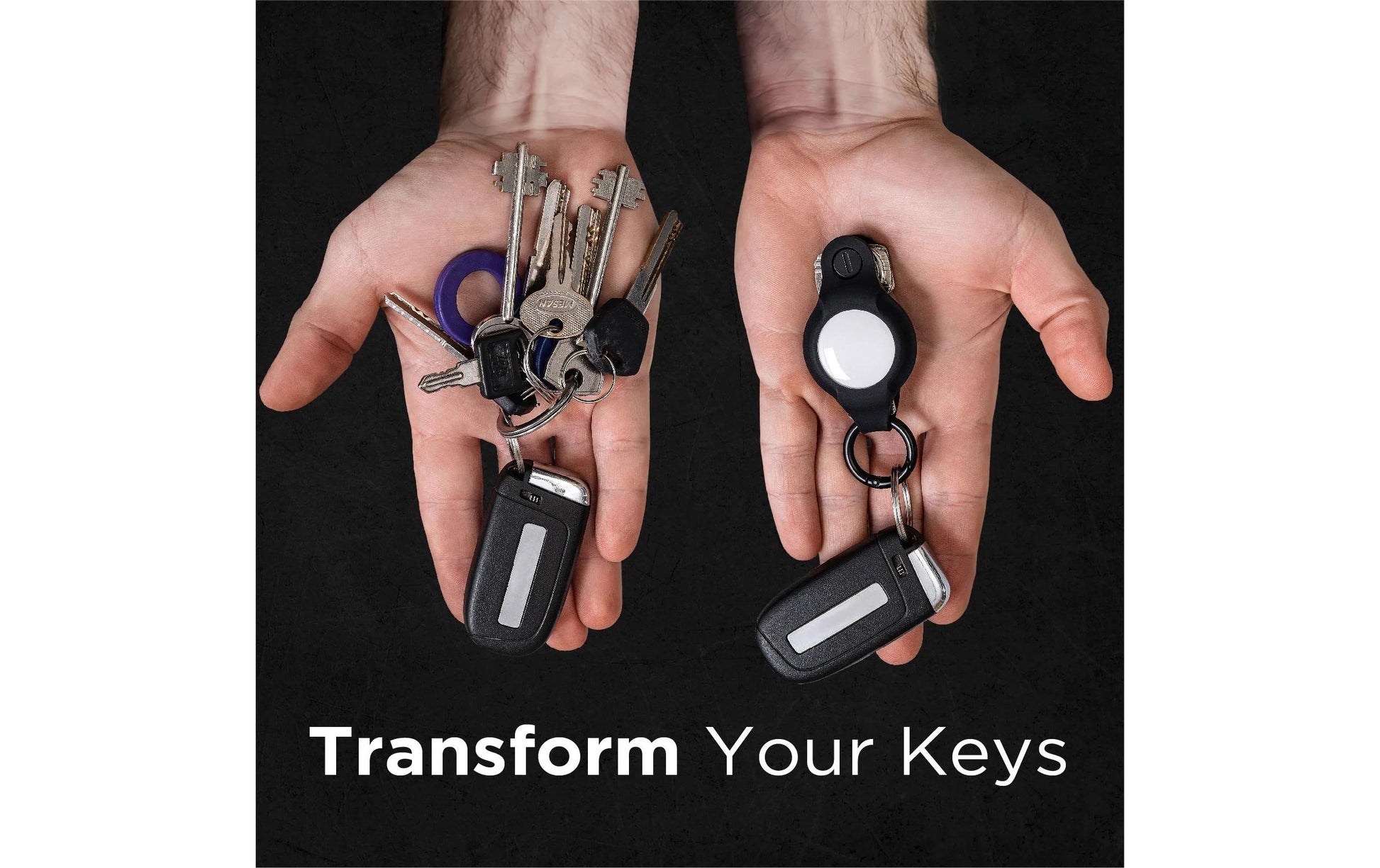 KeySmart AirTag-Schlüsselanhänger Air Flex für Apple AirTag – Schwarz