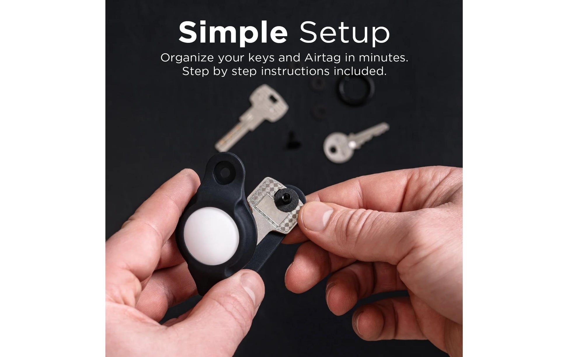 KeySmart AirTag-Schlüsselanhänger Air Flex für Apple AirTag – Schwarz