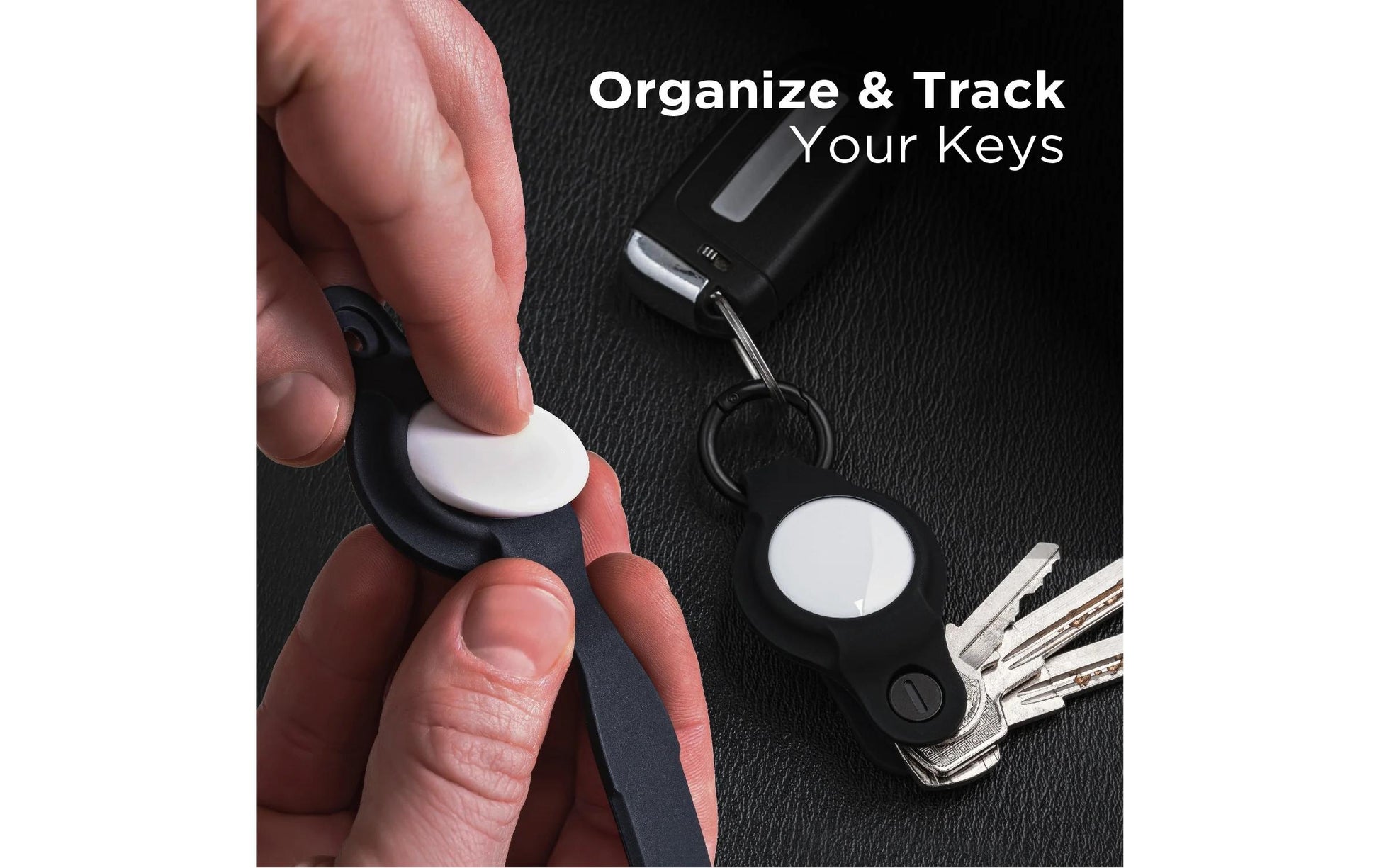 KeySmart AirTag-Schlüsselanhänger Air Flex für Apple AirTag – Schwarz