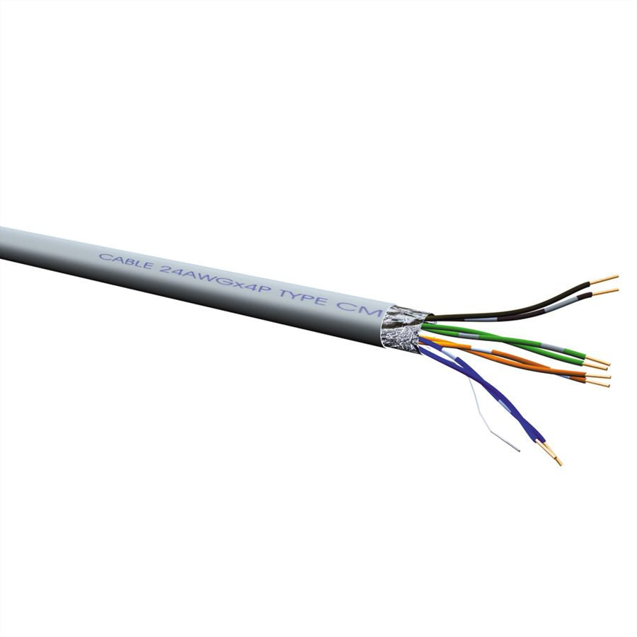 VALUE Installationskabel – Cat5e (Klasse D) FTP, 300 m, Massivdraht, Grau, Eca