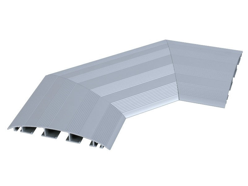 Bachmann Kabelkanal-Winkel 90° – 340 × 425 × 20 mm – Aluminium – Silber – für 6 Kabel in 3 getrennten Kanälen