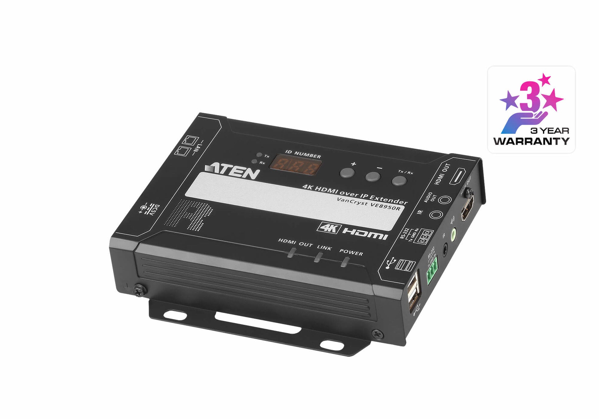 ATEN VE8950R – HDMI über IP Empfänger, 1× HDMI Ausgang, 4K, 100 m, RS-232/IR, USB-A 2.0