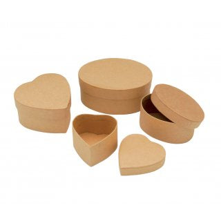GLOREX Aufbewahrungsbox Mini-Boxen-Set – beige – 4 Stück, Karton