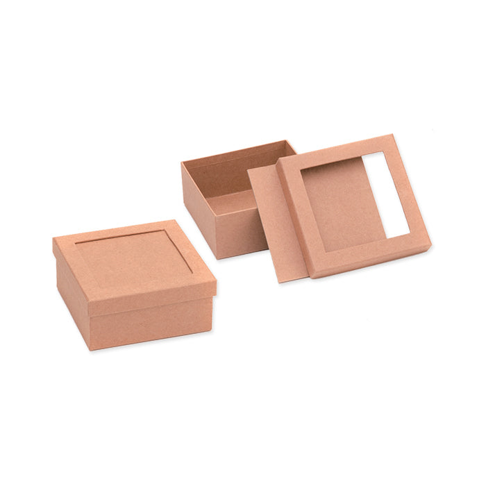 GLOREX Aufbewahrungsbox mit Deckel – Karton – Altrosa – 110 × 50 × 110 mm