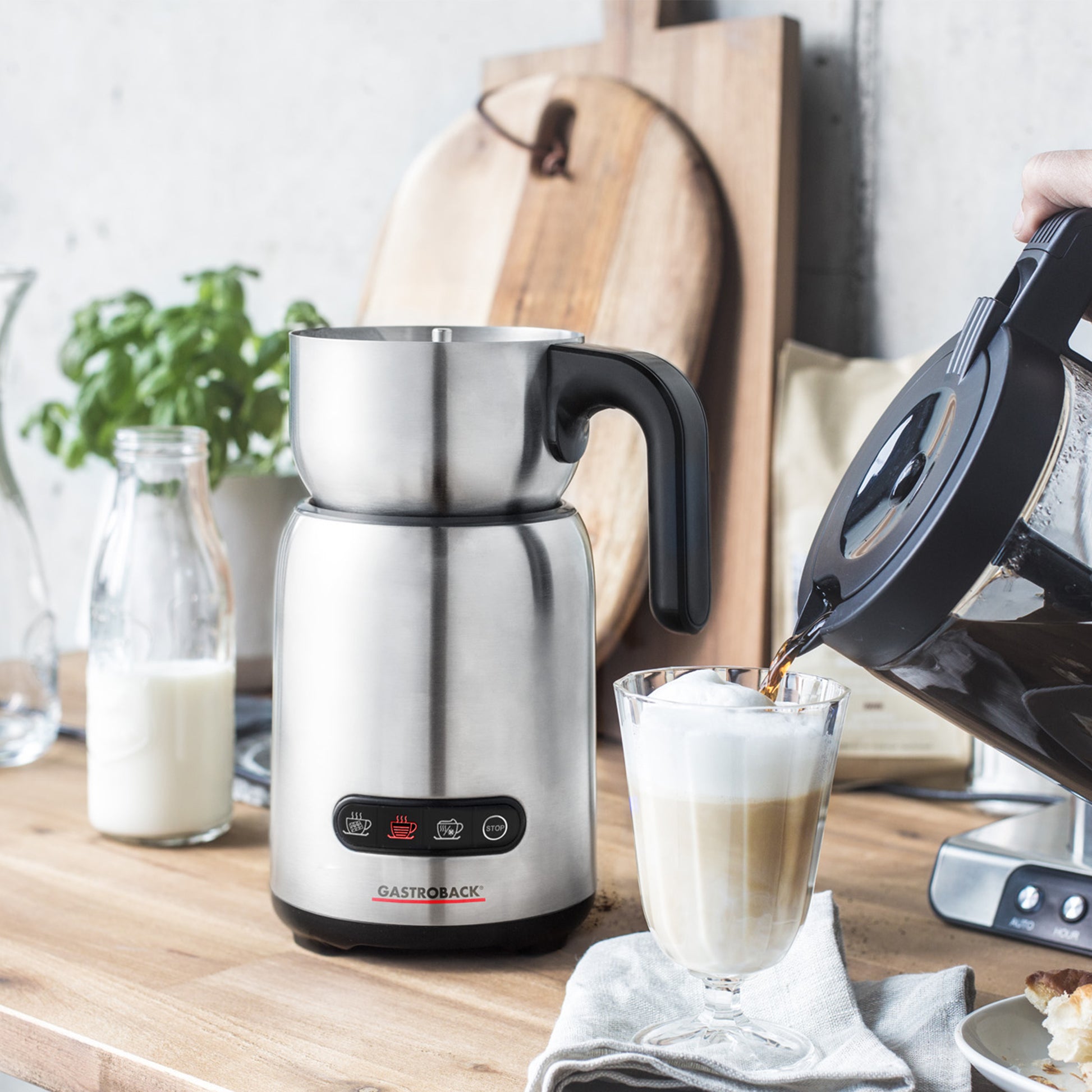 Gastroback Milchaufschäumer Design Milk & Chocolate Advanced – 600 ml, 650 W – Edelstahl