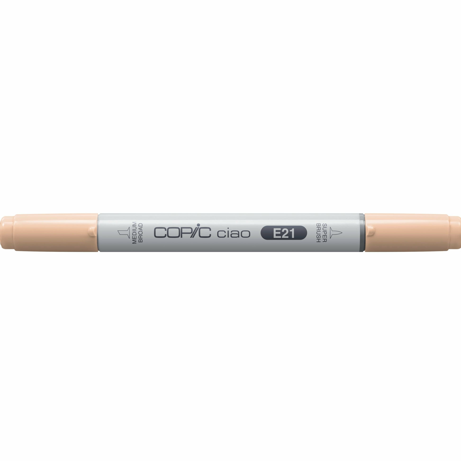 Copic Ciao Pinselstift, Doppelspitze – Pinselspitze + Keilspitze, alkoholbasiert, beige