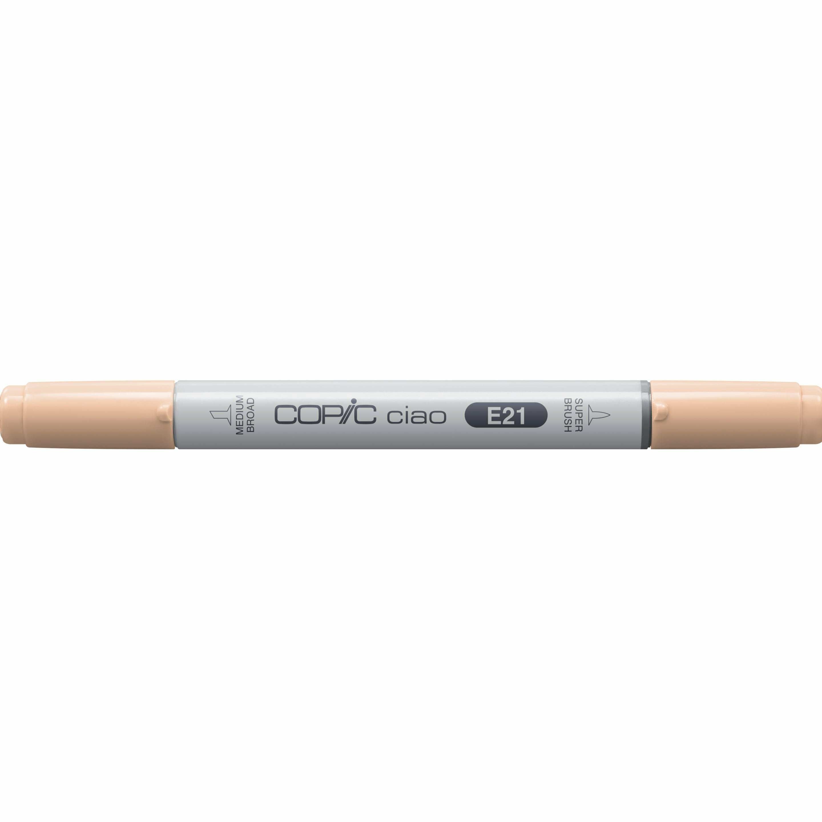 Copic Ciao Pinselstift, Doppelspitze – Pinselspitze + Keilspitze, alkoholbasiert, beige