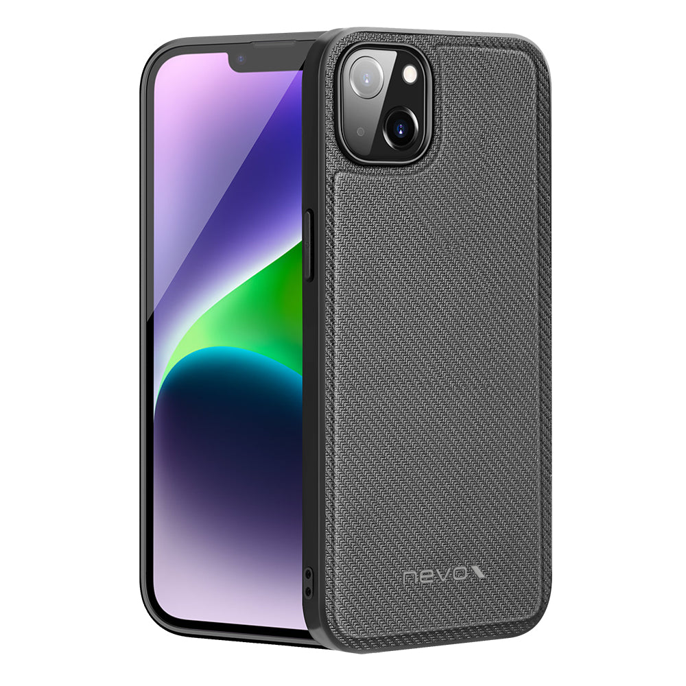 nevox StyleShell NYLO Backcover – für Apple iPhone 15 Plus, Nylon+TPU, Schwarz