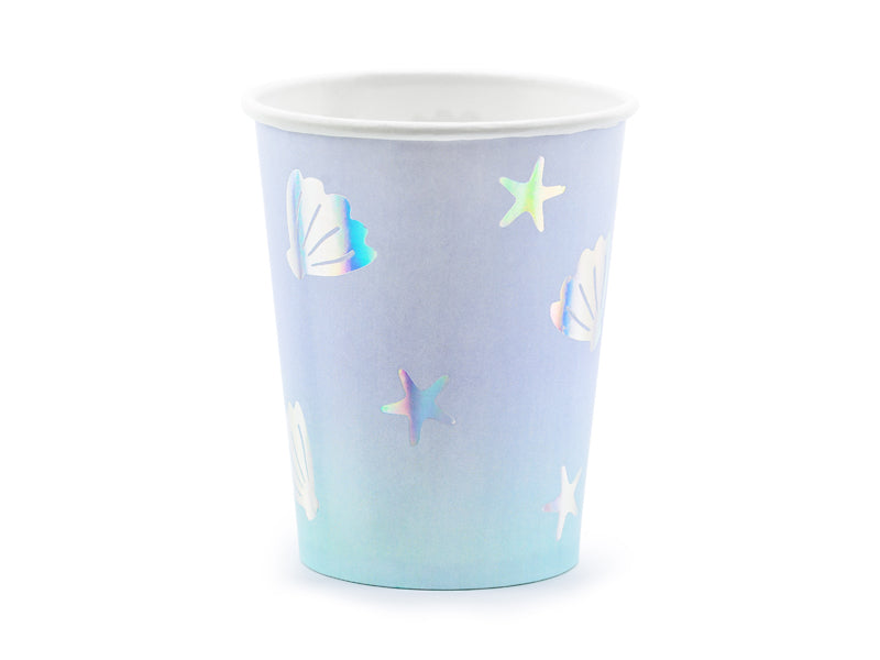 PartyDeco Becher, Papier/Karton – 2,2 dl, Hellblau – 6 Stk.